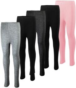 img 3 attached to 👖 Comfy Waistband Leggings for Girls' - Miss Popular Fashion Essential!