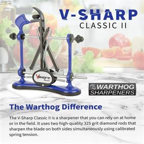 img 3 attached to Warthog V-Sharp Classic II - 325 Grit Diamond Rods, 3 Adjustable Angles - Knife Sharpeners for Knife Set, Professional Knife Sharpening System - Sturdy Metal Frame Construction, Factory-Set Spring Tension