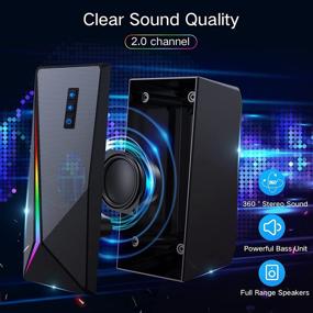 img 2 attached to 🎧 Toiubeoz RGB Computer Speakers: Immersive Stereo Bass & 6 Colorful LED Modes – Ideal Gaming Speakers for PC/Laptops/Monitor
