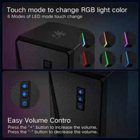 img 1 attached to 🎧 Toiubeoz RGB Computer Speakers: Immersive Stereo Bass & 6 Colorful LED Modes – Ideal Gaming Speakers for PC/Laptops/Monitor