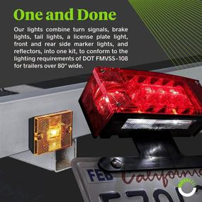 img 1 attached to 🚤 Waterproof LED Trailer Light Kit with Amber Marker Lights for Trailers Over 80'', DOT Compliant, Motorcycle and Boat, Includes License Plate Light and Wiring Kit