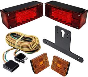img 4 attached to 🚤 Waterproof LED Trailer Light Kit with Amber Marker Lights for Trailers Over 80'', DOT Compliant, Motorcycle and Boat, Includes License Plate Light and Wiring Kit