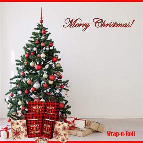 img 2 attached to 🎁 Wrap N Roll Christmas Gift Bags: Assorted Sizes with Kraft Paper, Handles, Glitter & Red Checkered Design - Set of 12 Bags