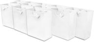 🎁 designer small white gift bags with handles - perfect for birthdays, parties, showers, weddings, holidays! - bulk 12 pcs – 6x3x7.5 logo