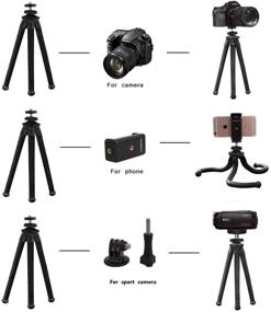 img 3 attached to Гибкий штатив для камеры/телефона - штатив Patekfly 12 дюймов для камер Canon/Nikon/Sony DSLR/экшн-камер, с зажимом для мобильного телефона для iPhone/Android Phone - 3 в 1.