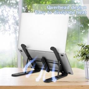 img 1 attached to 📱 Laptop Stand, Adjustable Height Foldable Stand for 10-15.6 Inch Laptops and Tablets, 6-Levels Ergonomic and Portable Stand for Home & Office Use