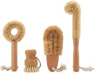 🧼 yesland 4 piece natural cleaning brush set - bamboo and coconut fibers bristles dish brush for dish, bottle, vegetable, pan, pot - ideal for kitchen scrubbing logo