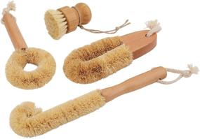 img 3 attached to 🧼 Yesland 4 Piece Natural Cleaning Brush Set - Bamboo and Coconut Fibers Bristles Dish Brush for Dish, Bottle, Vegetable, Pan, Pot - Ideal for Kitchen Scrubbing