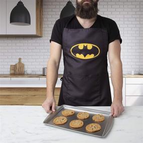 img 1 attached to 🦇 Adjustable Adult Size Batman Kitchen Apron with Bat Symbol Design - Ideal for Cooking & Grilling, Boost Your SEO!
