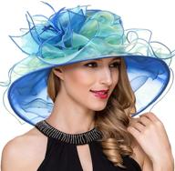 👒 stylish women's kentucky derby church dress fascinator hat with wide brim for tea party and wedding - s042b logo