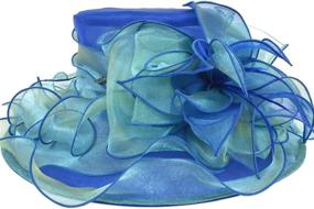 img 1 attached to 👒 Stylish Women's Kentucky Derby Church Dress Fascinator Hat with Wide Brim for Tea Party and Wedding - S042b