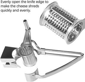 img 2 attached to 🧀 Sturdy Stainless Steel Rotary Cheese Grater - Versatile Kitchen Vegetable Shredder for Cheese, Vegetables, and Chocolate