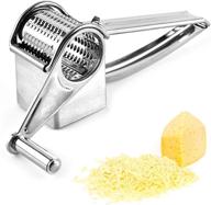 🧀 sturdy stainless steel rotary cheese grater - versatile kitchen vegetable shredder for cheese, vegetables, and chocolate logo