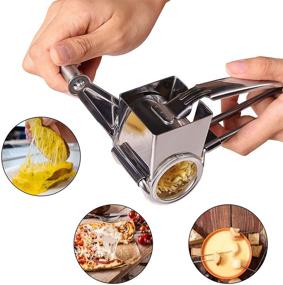 img 1 attached to 🧀 Sturdy Stainless Steel Rotary Cheese Grater - Versatile Kitchen Vegetable Shredder for Cheese, Vegetables, and Chocolate