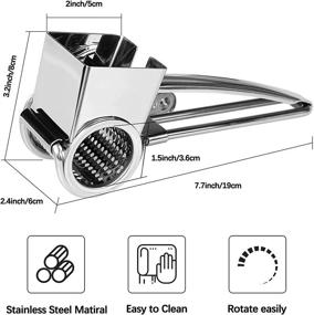 img 3 attached to 🧀 Sturdy Stainless Steel Rotary Cheese Grater - Versatile Kitchen Vegetable Shredder for Cheese, Vegetables, and Chocolate