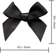 🎀 50pcs mini satin ribbon bows: craft appliques for sewing, scrapbooking, wedding, christmas (black) logo