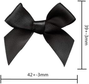 img 1 attached to 🎀 50pcs Mini Satin Ribbon Bows: Craft Appliques for Sewing, Scrapbooking, Wedding, Christmas (Black)