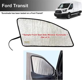img 4 attached to 🚐 YelloPro Auto Reflective Sunshade: Custom Fit for 2015-2021 Ford Transit Van | Set of 2