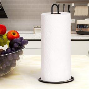 img 2 attached to 🧻 OBODING Black Paper Towel Holder Countertop: Efficient Kitchen Organizer and Storage Solution for Standard & Large Rolls