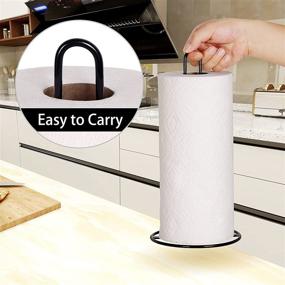 img 3 attached to 🧻 OBODING Black Paper Towel Holder Countertop: Efficient Kitchen Organizer and Storage Solution for Standard & Large Rolls