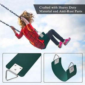 img 3 attached to 🌳 AGPTEK Swing Seat: Durable Yard Swing for Kids & Adults - Green, 77.2 x 15 x 0.7cm (300KG/660LB Weight Limit)