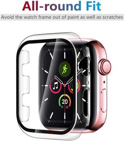 img 3 attached to 🙂 Защитный чехол Clear/Black/Silver для Apple Watch Series 3 & Series 2 38 мм с встроенным закаленным стеклом - Смайлик 3 штуки: полностью закрывающийся чехол из прочного поликарбоната