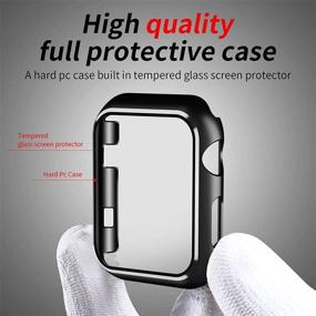 img 2 attached to 🙂 Защитный чехол Clear/Black/Silver для Apple Watch Series 3 & Series 2 38 мм с встроенным закаленным стеклом - Смайлик 3 штуки: полностью закрывающийся чехол из прочного поликарбоната