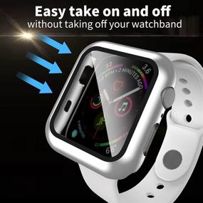 img 1 attached to 🙂 Защитный чехол Clear/Black/Silver для Apple Watch Series 3 & Series 2 38 мм с встроенным закаленным стеклом - Смайлик 3 штуки: полностью закрывающийся чехол из прочного поликарбоната