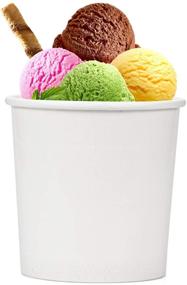 img 3 attached to 🍨 Hedume 60 Pack 16 oz Paper Ice Cream Cups with Lids, Frozen Dessert Containers for Hot and Cold Food, Soup, Dessert, Yogurt, Sauce