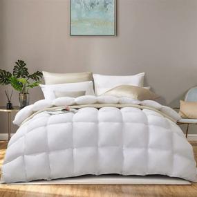 img 4 attached to 🛏️ Zingsleep Meierui Queen Size Down Alternative Comforter: White Down Insert, Quilted Design, Luxurious All Season Bedding Comforters 90x90inches