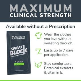 img 1 attached to 🌡️ SweatBlock Extra Large Maximum Strength Antiperspirant Wipes - 7-Day Protection Per Use - 10 Count, Unisex - Ideal for Excessive Sweat Protection