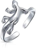 silver reptile lizard adjustable rings logo