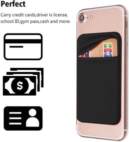 img 2 attached to 📱 OBVIS Cell Phone Pocket Self Adhesive Card Holder Stick On Wallet Sleeve with 3M Adhesive - RFID Card ID Credit Card ATM Card Holder for iPhone Android - 2 Pack (Black)