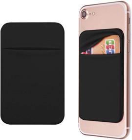 img 4 attached to 📱 OBVIS Cell Phone Pocket Self Adhesive Card Holder Stick On Wallet Sleeve with 3M Adhesive - RFID Card ID Credit Card ATM Card Holder for iPhone Android - 2 Pack (Black)