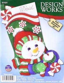 img 1 attached to 🎅 Enhance Your Holiday Decor with the Design Works Crafts Candy Cane Snowman Stocking Kit