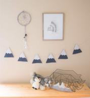 🏞️ ella & max dark navy blue felt mountain garland - handmade woodland theme nursery decor in usa логотип