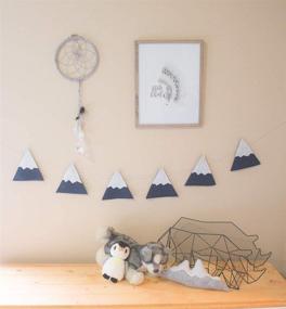 img 1 attached to 🏞️ ELLA & MAX Dark Navy Blue Felt Mountain Garland - Handmade Woodland Theme Nursery Decor in USA