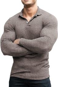 img 4 attached to COOFANDY Muscle Shirts Воротник с рукавами