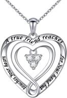 💕 s925 sterling silver friendship necklace - heart pendant jewelry for best friends (bff) logo