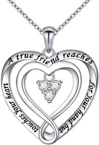 img 4 attached to 💕 S925 Sterling Silver Friendship Necklace - Heart Pendant Jewelry for Best Friends (BFF)