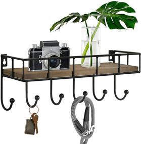 img 4 attached to 📬 Stylish Wall-Mounted Mail and Key Holder with Decorative Shelf and Hooks for Home Organization