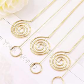 img 2 attached to Gold Circle Swirl Floral Card Holder Picks - 40 Pieces for Wedding Party Birthday Office DIY Cake Topper, Metal Wire Note Photo Memo Picture Clip Holder, Table Number Place Card Holder