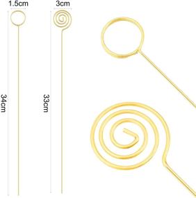 img 3 attached to Gold Circle Swirl Floral Card Holder Picks - 40 Pieces for Wedding Party Birthday Office DIY Cake Topper, Metal Wire Note Photo Memo Picture Clip Holder, Table Number Place Card Holder