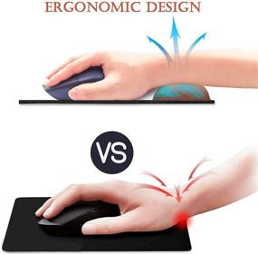 img 2 attached to 🖱️ Ergonomic Mouse Pad with Wrist Support, Gel Mouse Pad with Wrist Rest, Comfortable Computer Mouse Pad for Laptop, Pain Relief Mousepad with Non-Slip Rubber Base, 9 x 10 in, Modern Abstract