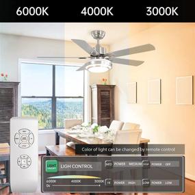 img 1 attached to 🔝 Efficient and Stylish Warmiplanet 52 Inch Ceiling Fan with Lights Remote Control in Brushed Nickel Finish (5-Blades)