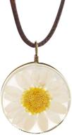 🌼 chooro daisy flower necklace: handmade real dried flower jewelry for nature lovers & mori girls logo