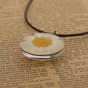 img 1 attached to 🌼 CHOORO Daisy Flower Necklace: Handmade Real Dried Flower Jewelry for Nature Lovers & Mori Girls