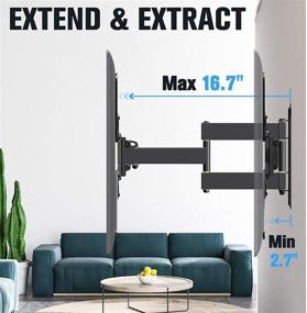 img 3 attached to Full Motion TV Wall Mount, Swivel Articulating Arms for 26-55 Inch TVs, Perfect Center Design, VESA 400x400mm and 77 lbs Capacity - Mounting Dream MD2413-MX
