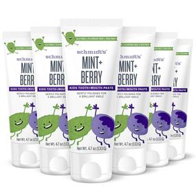 img 4 attached to Schmidt's Children's Toothpaste: Mint + Berry Flavor, Fluoride-Free for Clean Teeth - 4.7 oz, 6 Count