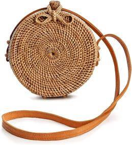 img 4 attached to 👜 Handmade Rattan Crossbody Bags for Women - Women's Handbags & Wallets
